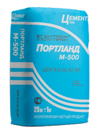 Цемент М 500 Д20 (ЦЕМ II/A-Ш 42.5Н) (25кг) SATERON