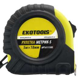 Рулетка  5мх18мм, Метрик-5 обрезиненный корпус EKOTOOLS